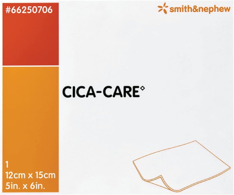 Smith&nephew ورقة جل سيليكون ذاتية اللصق من سميث+نيفيو CICA-CARE لإدارة الندبات، منتج للعناية بالجروح، 5 بوصات × 6 بوصات - Image 1